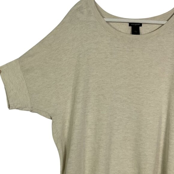 Ann Taylor Factory Short-sleeve Tan Sweater, size Large, 60% Cotton, 20% Rayon, - Picture 2 of 6